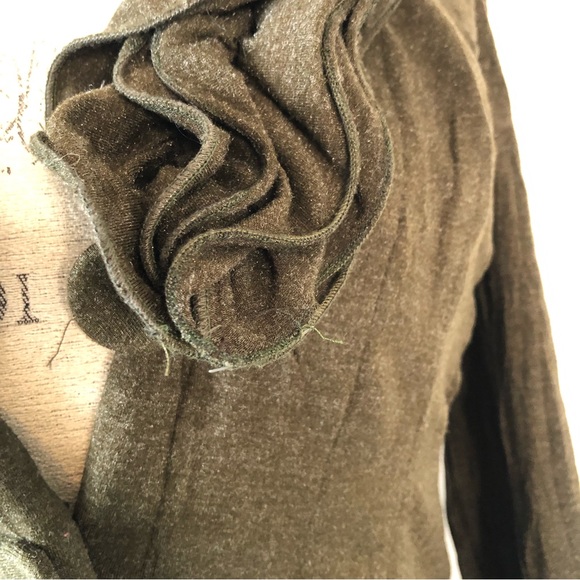 Vintage Alberto Makali Ruffle Collared Cardigan Sweater 8 - Picture 8 of 11